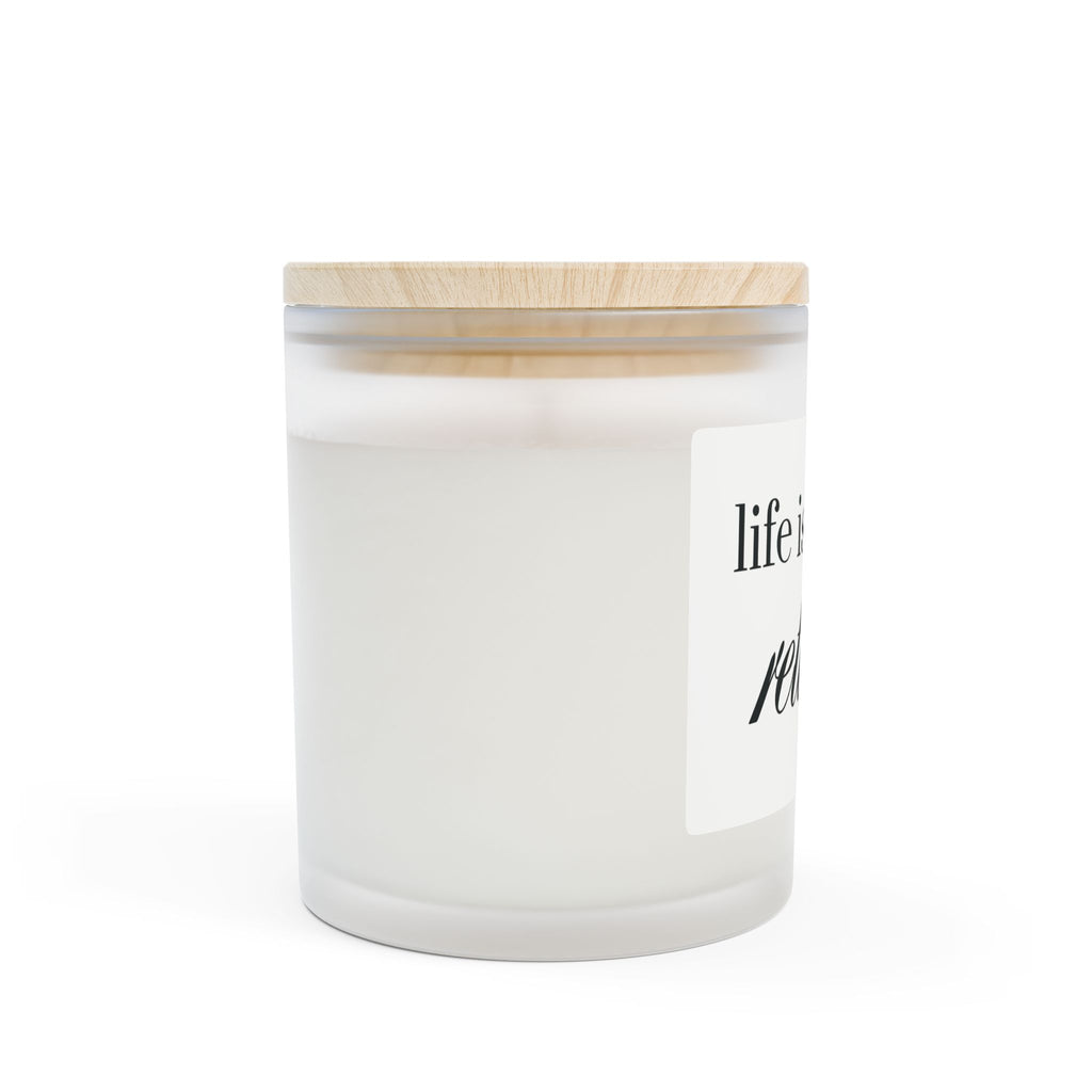 Retired Life Candle — Frosted Glass 11oz ("life is better retired")