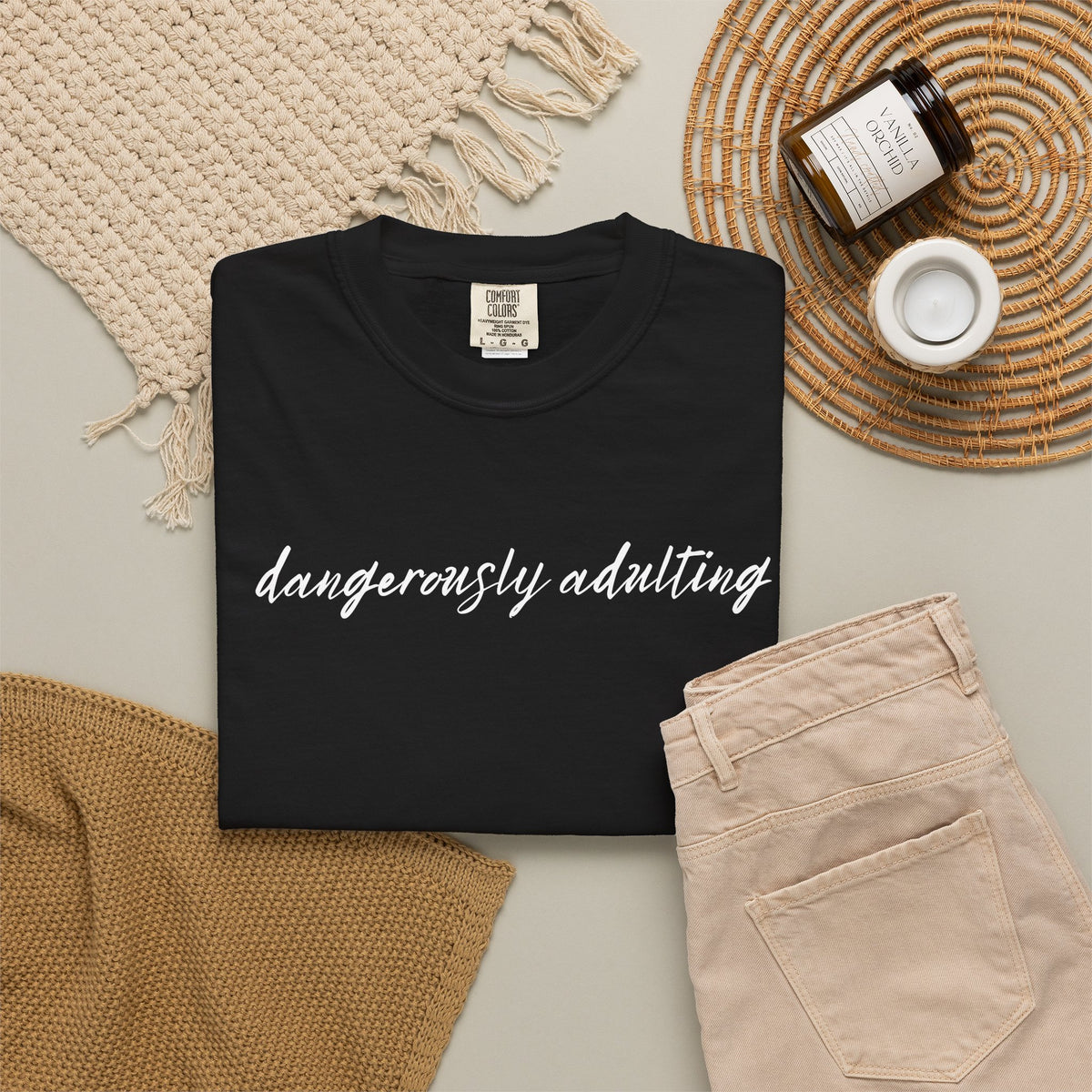 Dangerously Adulting T-Shirt — Funny Script Graphic Tee Adults of All Ages