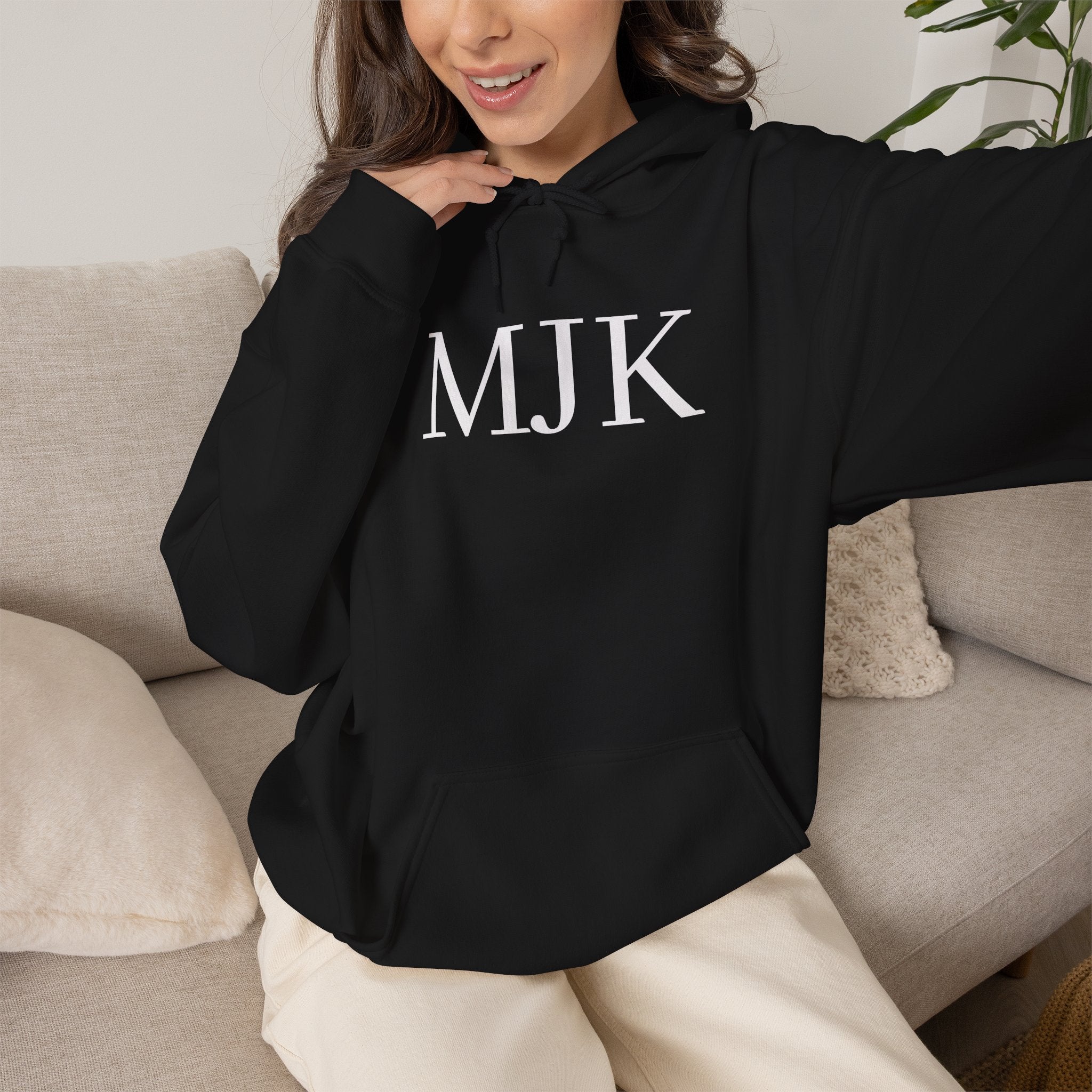 Personalized Monogram Hoodie — Classic Initials Pullover