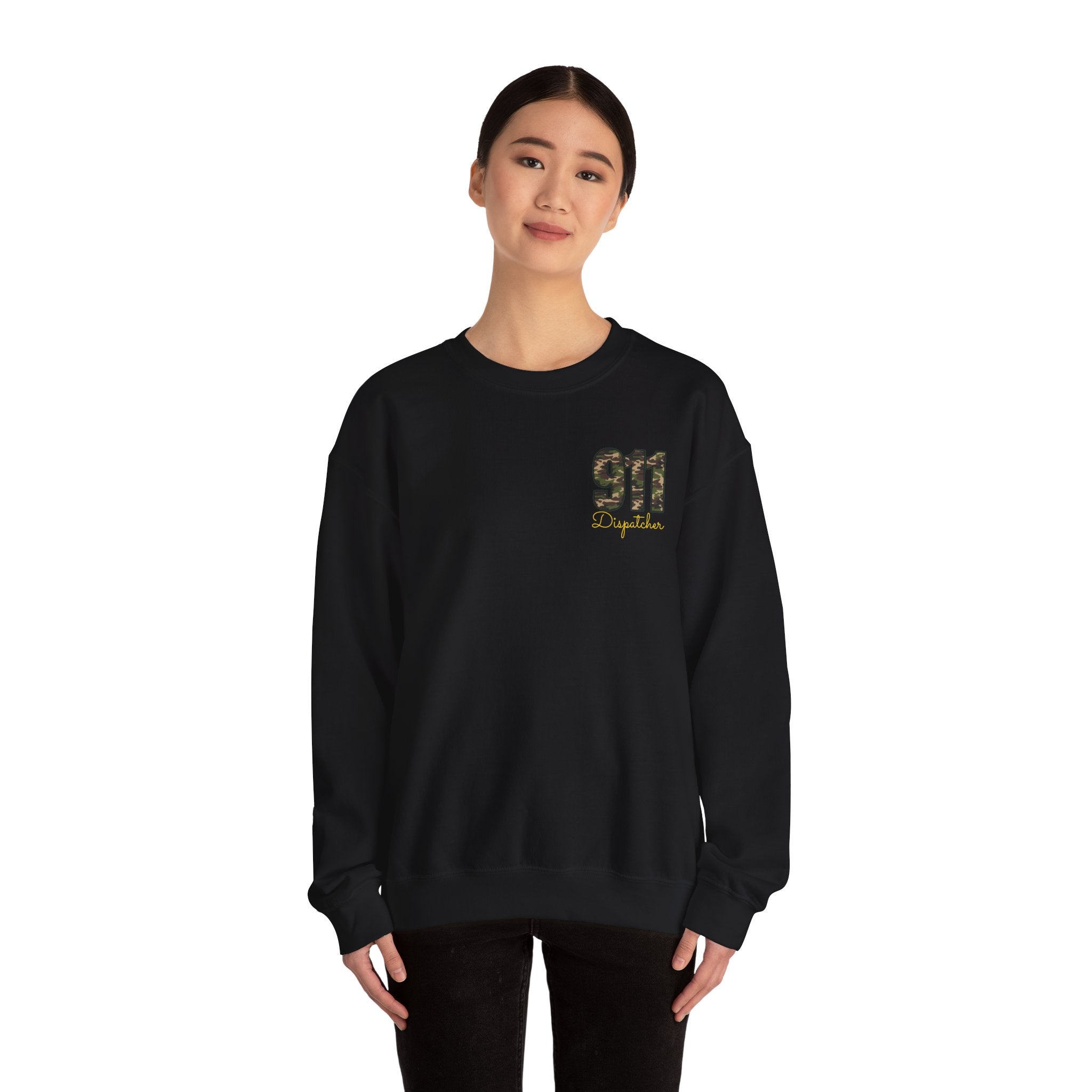 Dispatcher Crewneck Sweatshirt — Camo "911" Design