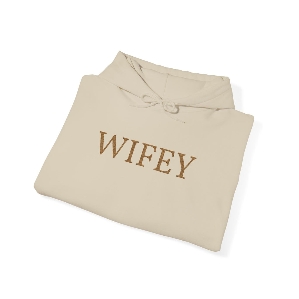 Personalized Embroidered "WIFEY" Hoodie Pullover — Cozy Sweatshirt for Brides & Newlyweds