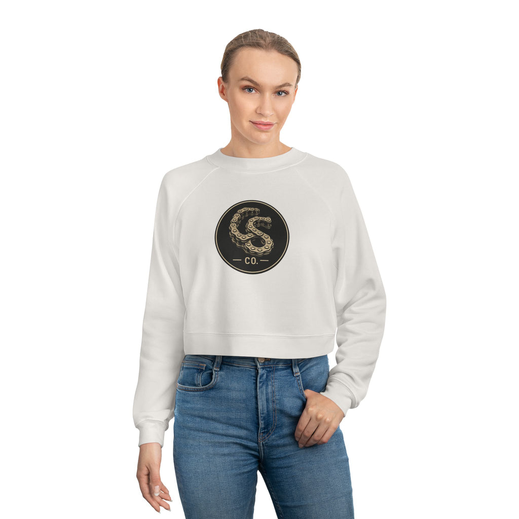 Collected Soul Gear Chain Logo Cropped Crewneck Sweatshirt