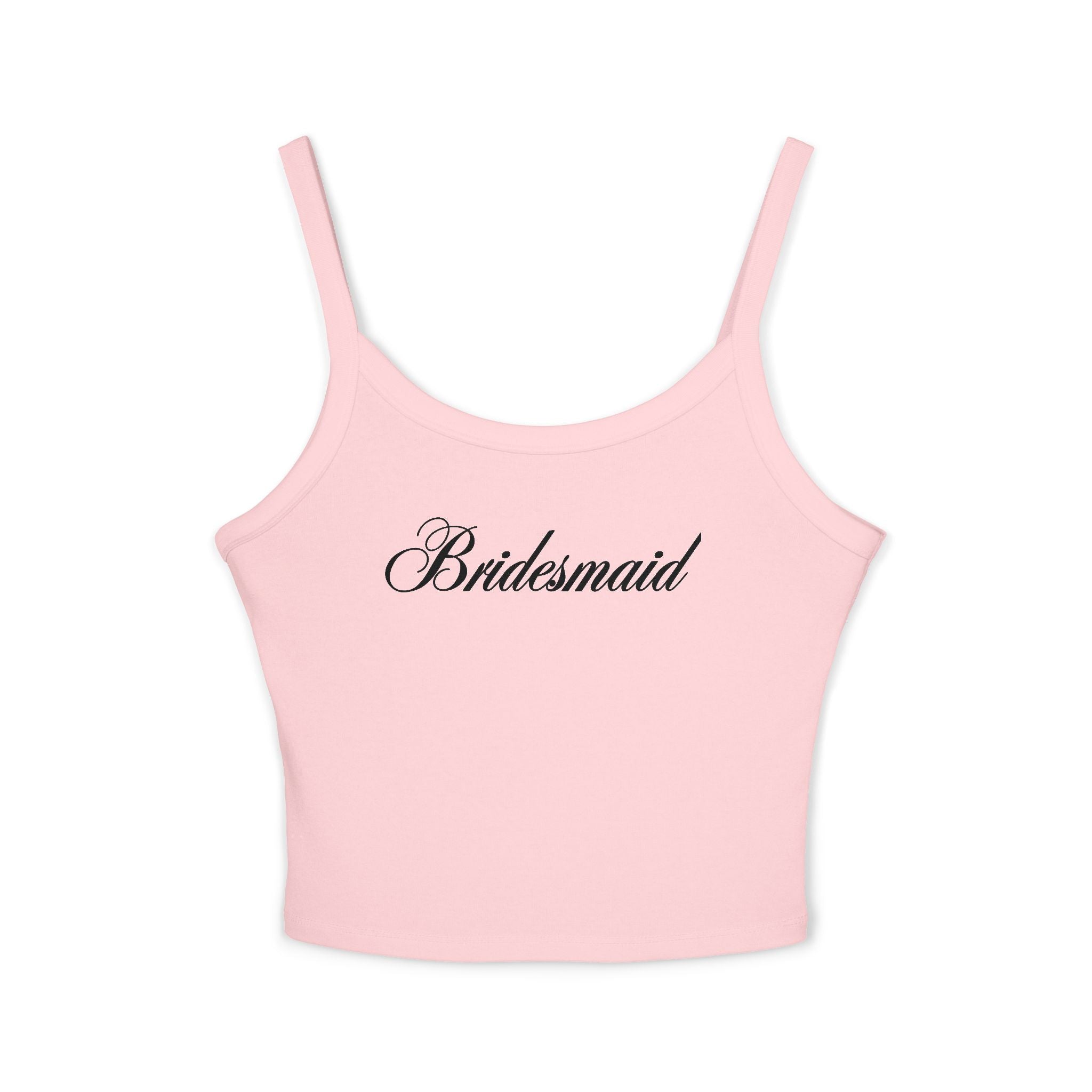 Bridesmaid Spaghetti Strap Tank Top — Elegant Script Bridal Party Tank