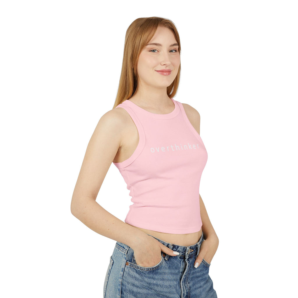 Overthinker Racer Tank Top — Women's Micro Rib Cropped Tank
