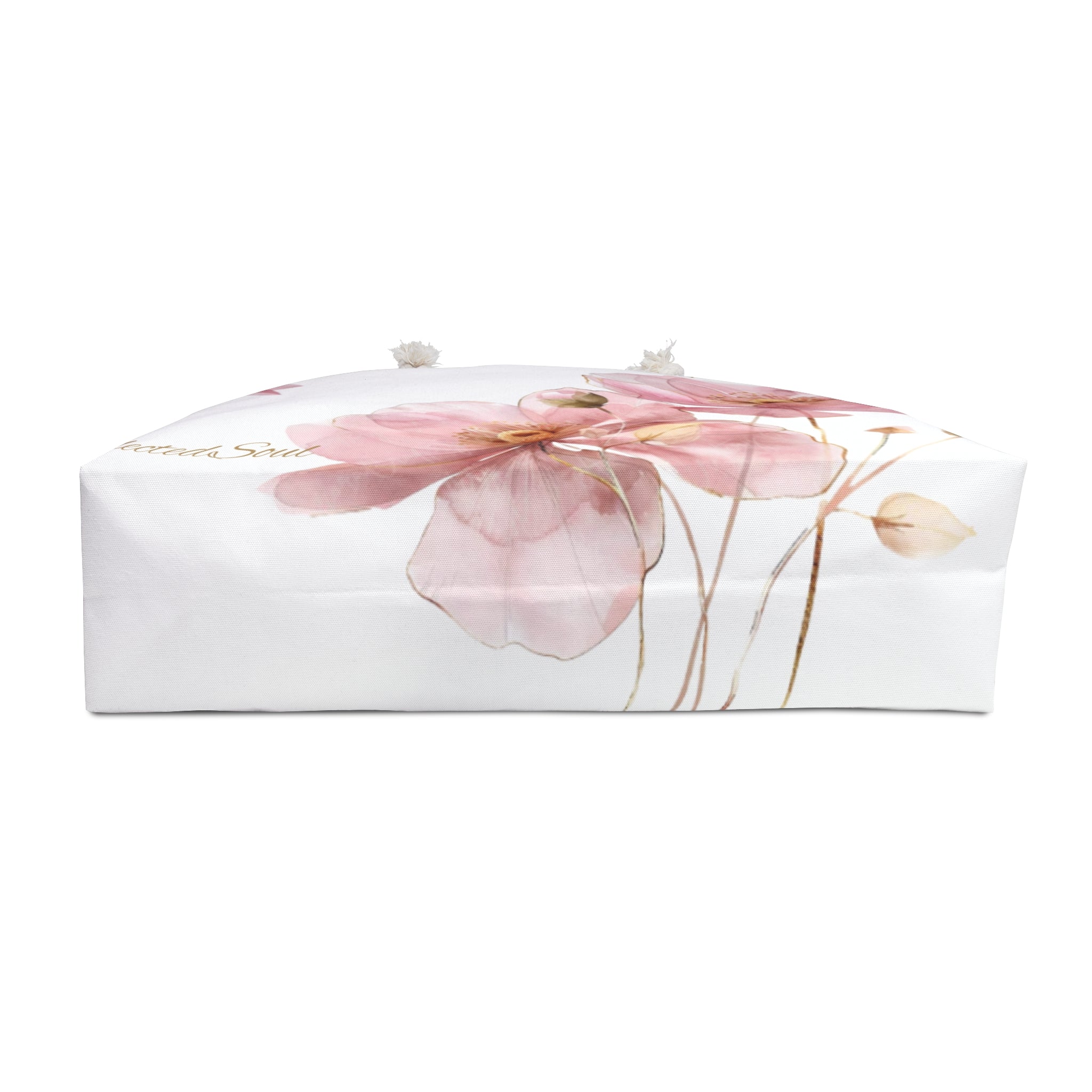 Floral Watercolor Weekender Bag — Pink Blossom Travel Tote