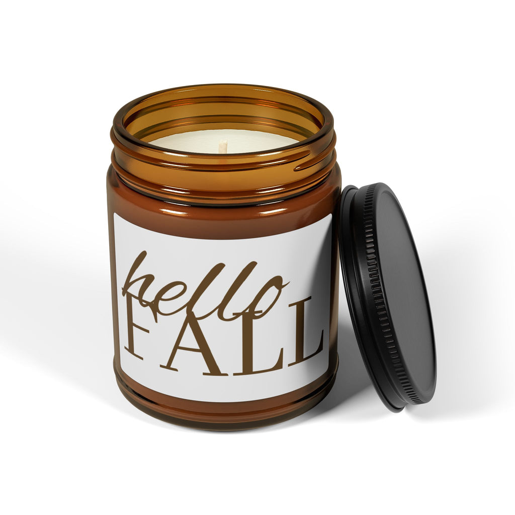 Hello Fall Candle Amber Jar | Scented Soy Candle