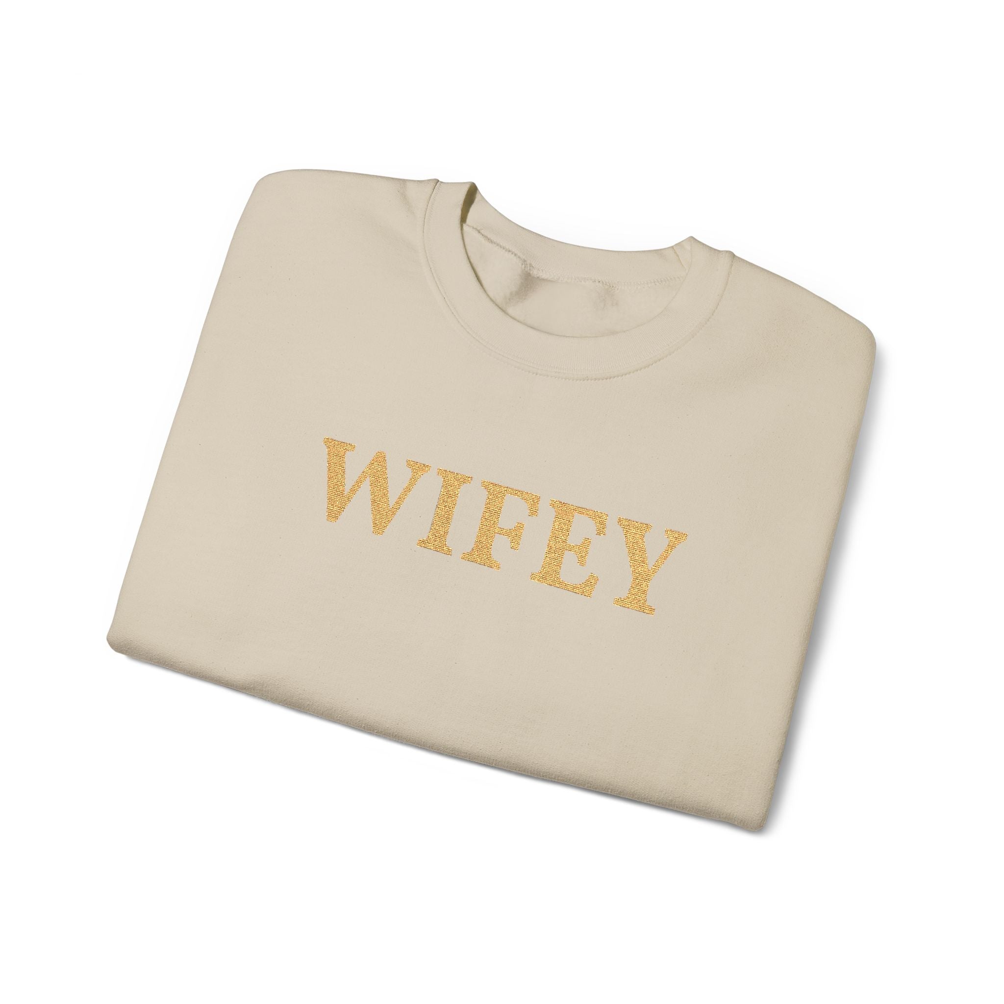 Personalized Embroidered "WIFEY" Crewneck Sweatshirt — Bride & Newlywed Gift