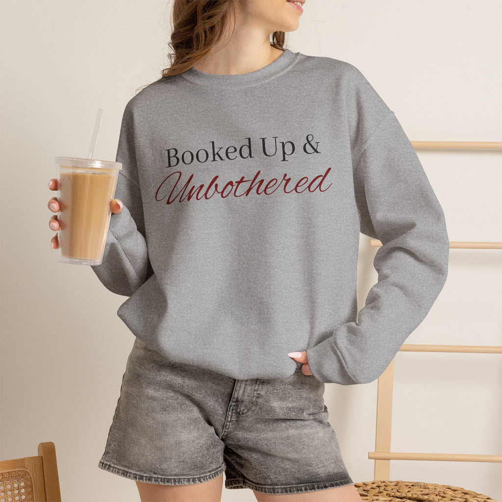 Booked Up & Unbothered Crewneck Sweatshirt – Sand & Sport Grey