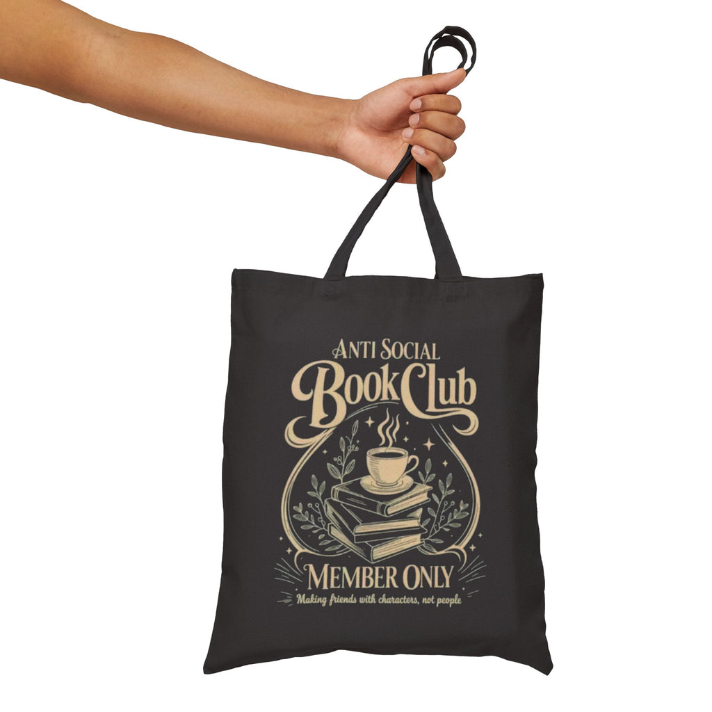 Anti Social Book Club Tote Bag — "Member Only" Canvas Book Lover Gift