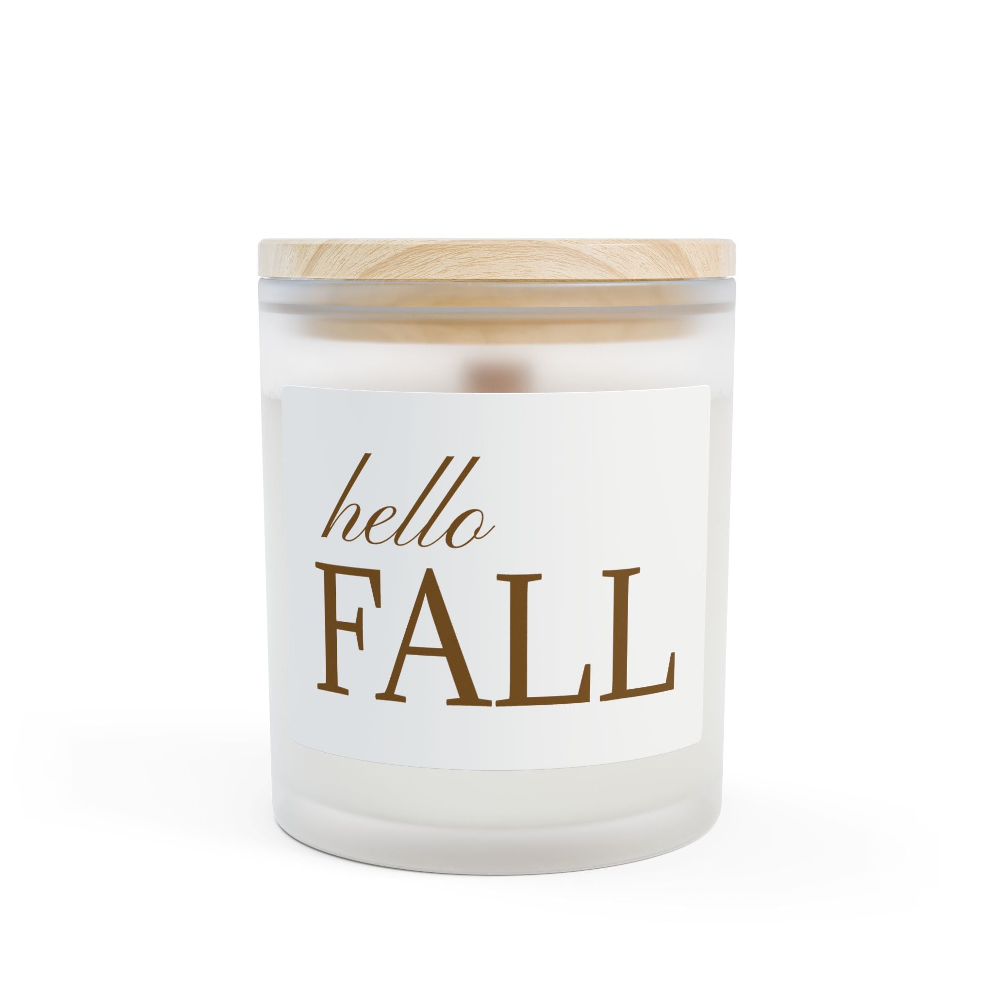 Hello Fall Candle — Frosted Glass 11oz