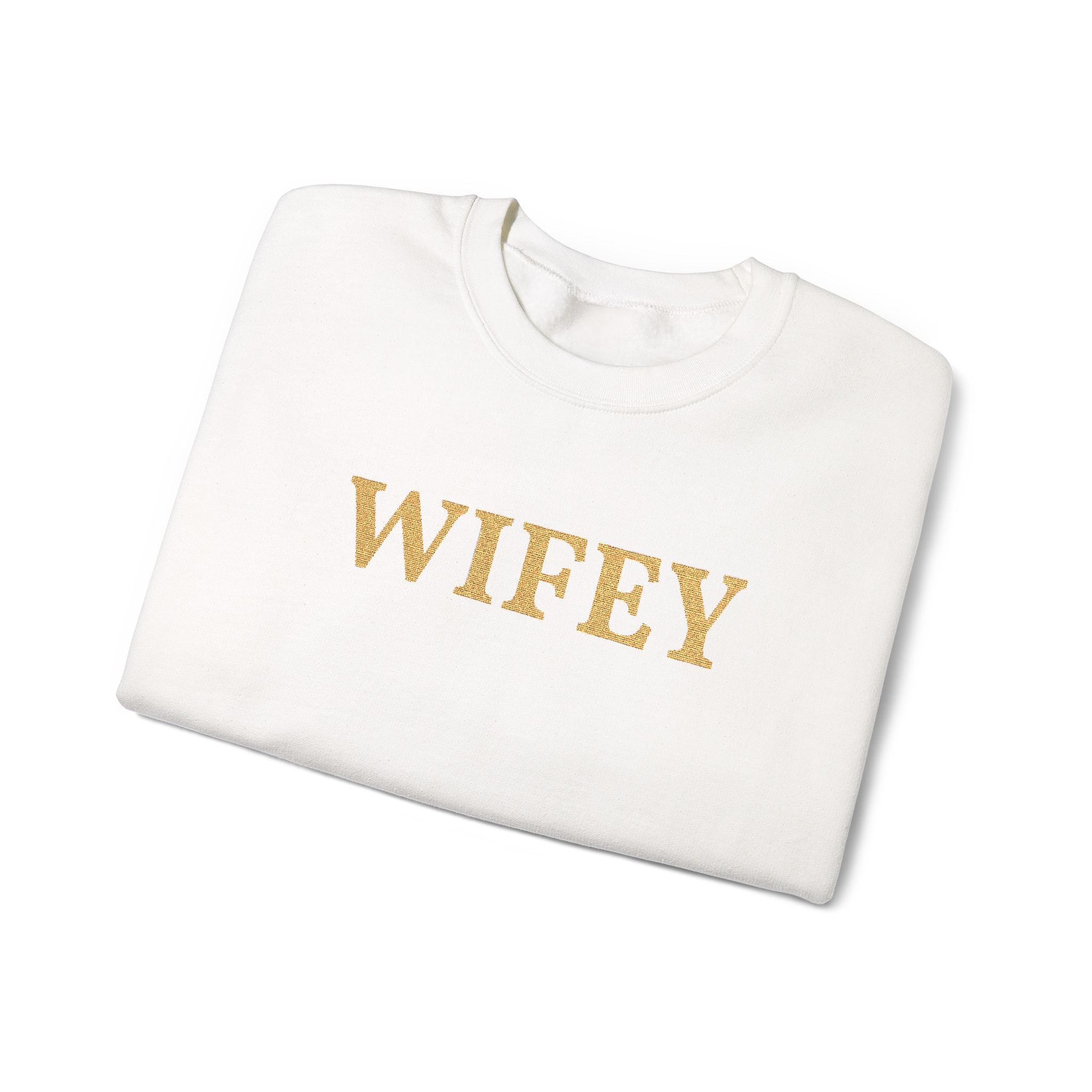 Personalized Embroidered "WIFEY" Crewneck Sweatshirt — Bride & Newlywed Gift