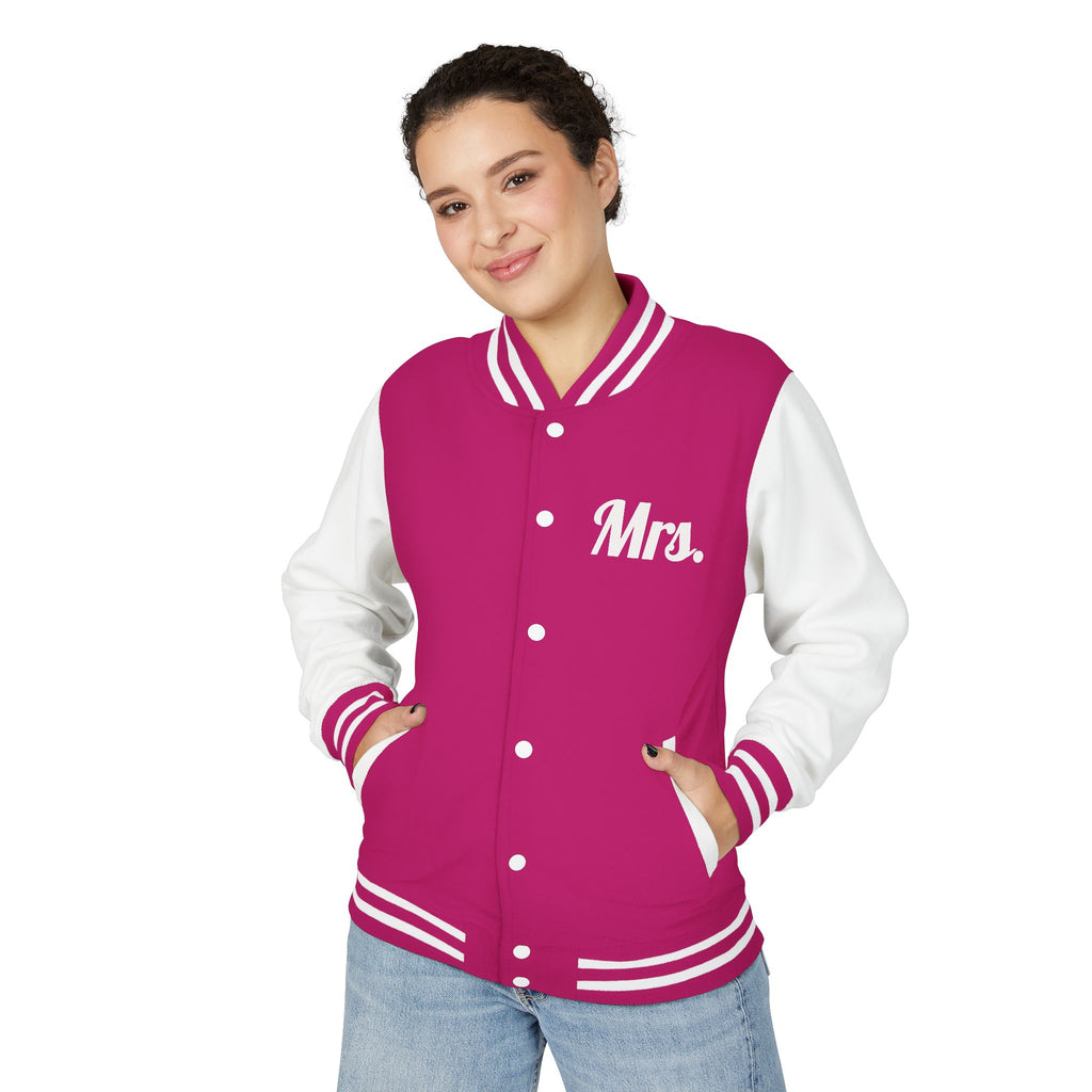Mrs. Letterman Jacket — 'Til Death Skeleton Heart Hands Varsity Jacket