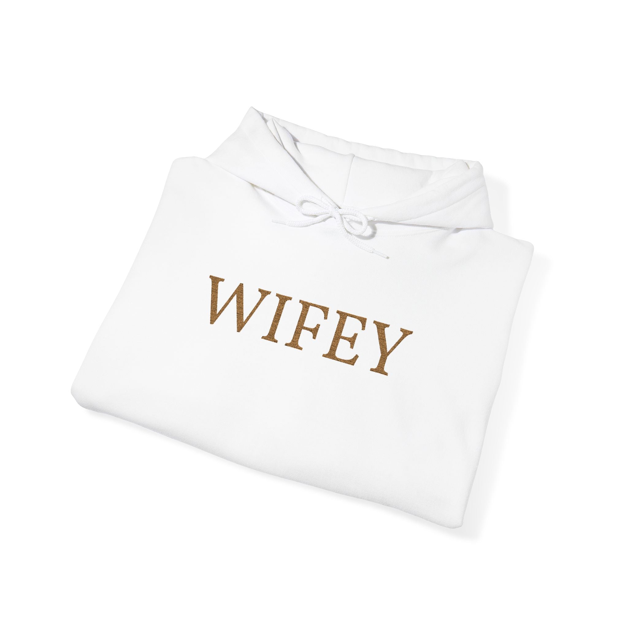 Personalized Embroidered "WIFEY" Hoodie Pullover — Cozy Sweatshirt for Brides & Newlyweds