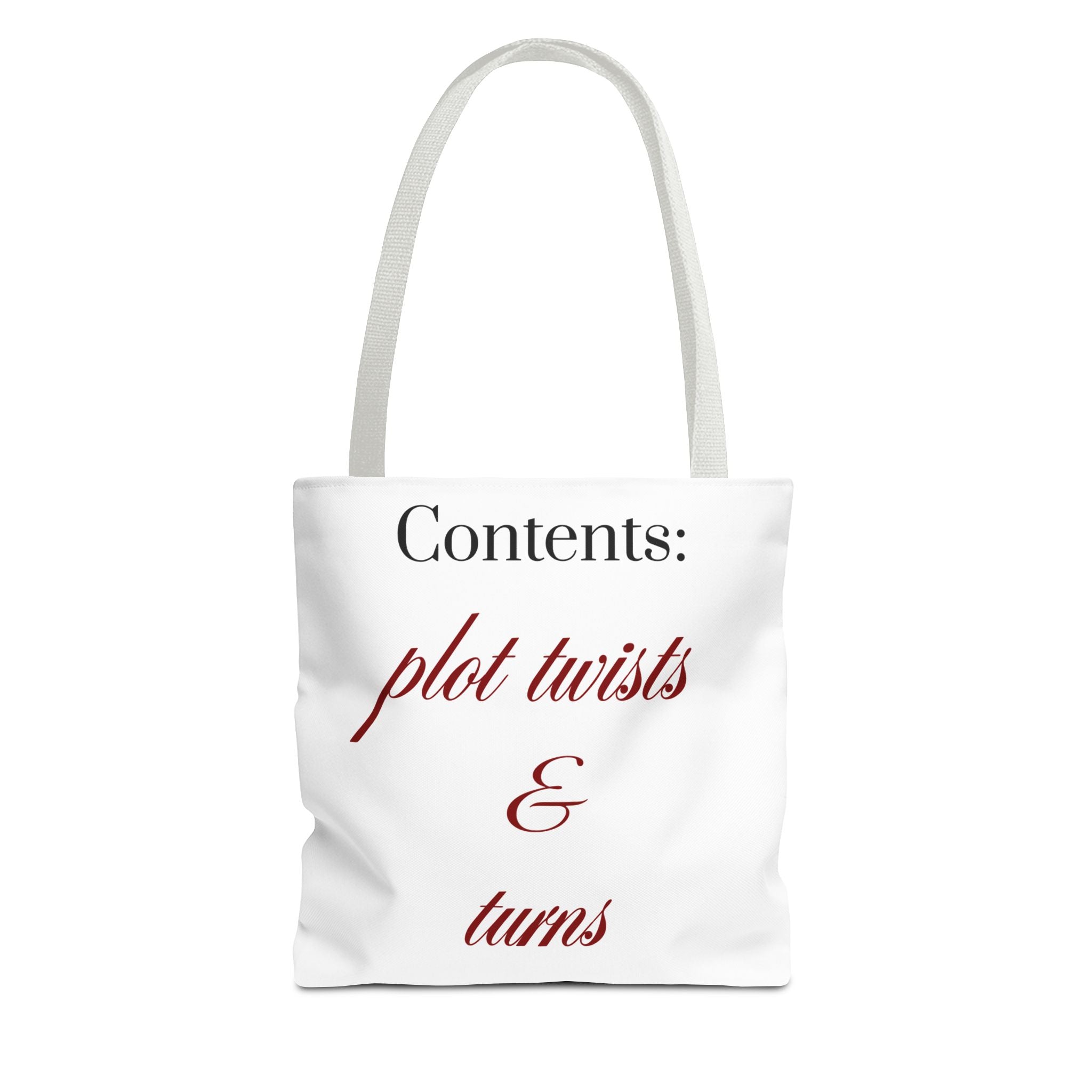 Contents: Plot Twists & Turns — Literary Quote Canvas Tote Bag
