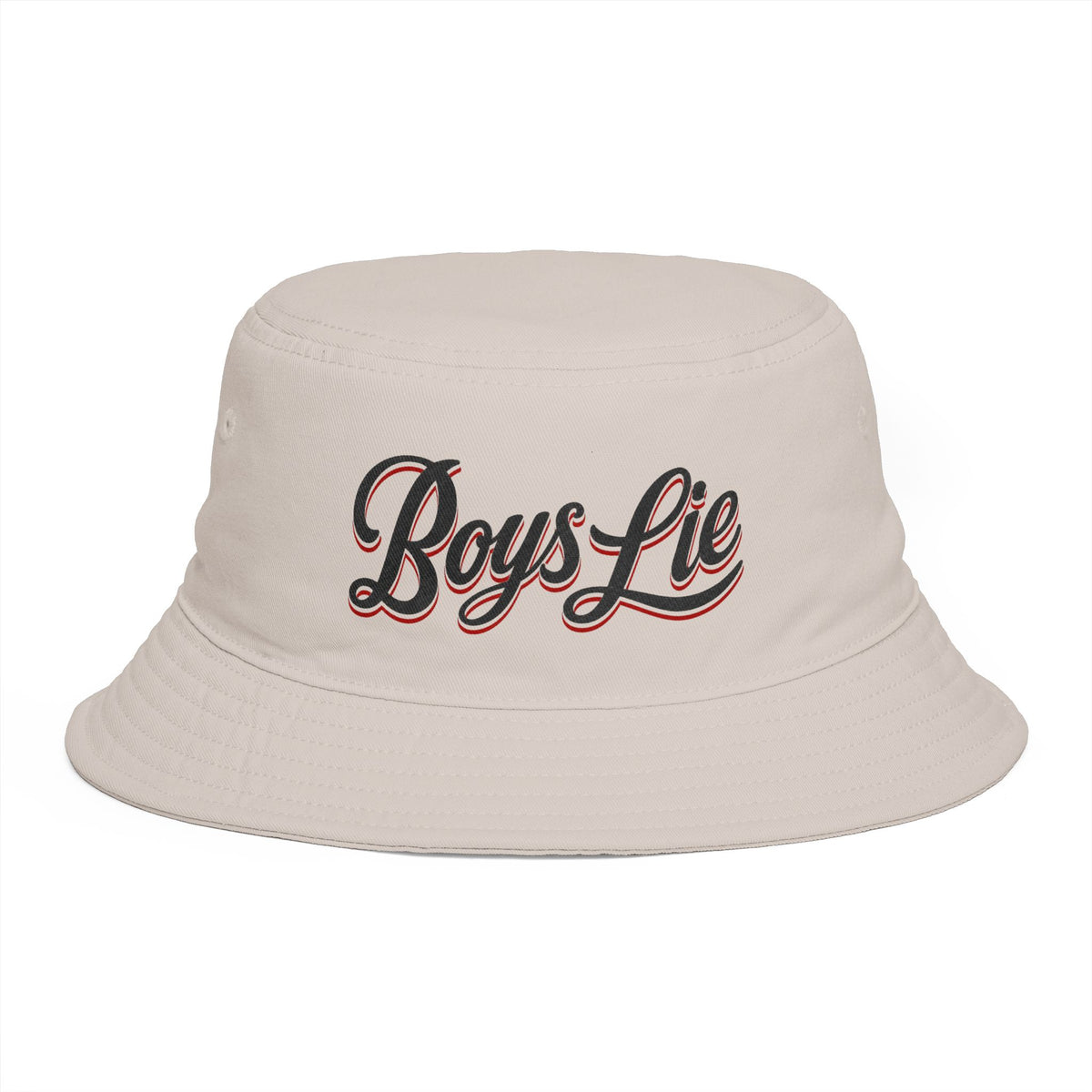 Boys Lie Embroidered Bucket Hat | Retro Script Summer Sun Hat