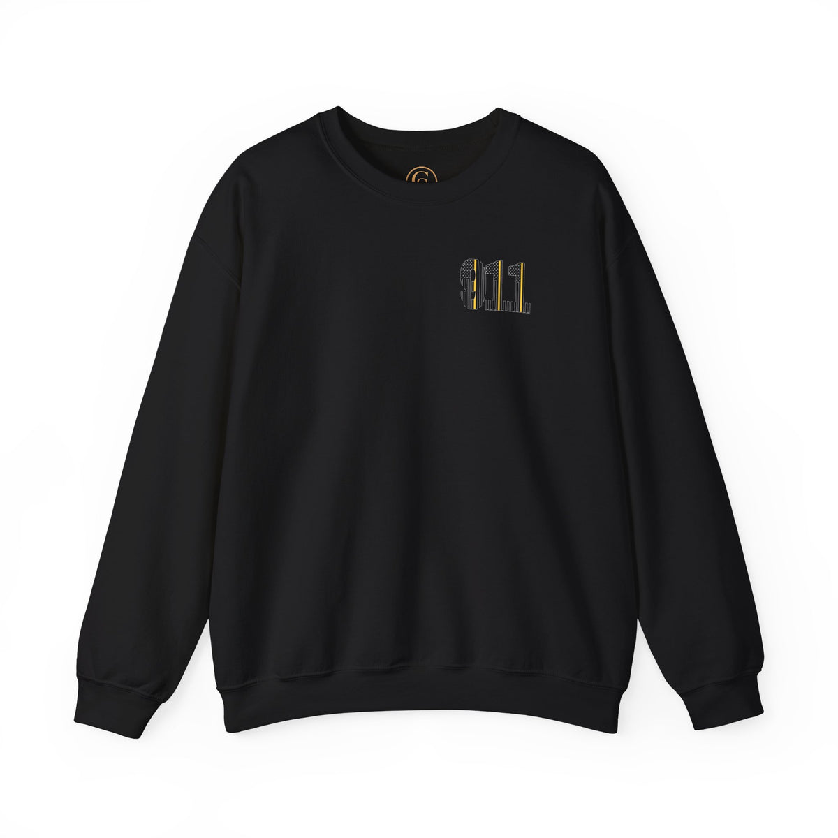 911 Thin Gold Line Flag Crewneck Sweatshirt — Thin Gold Line Dispatcher