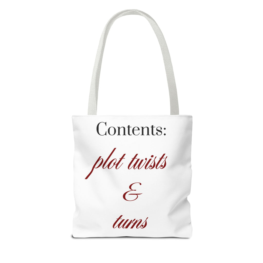 Contents: Plot Twists & Turns — Literary Quote Canvas Tote Bag