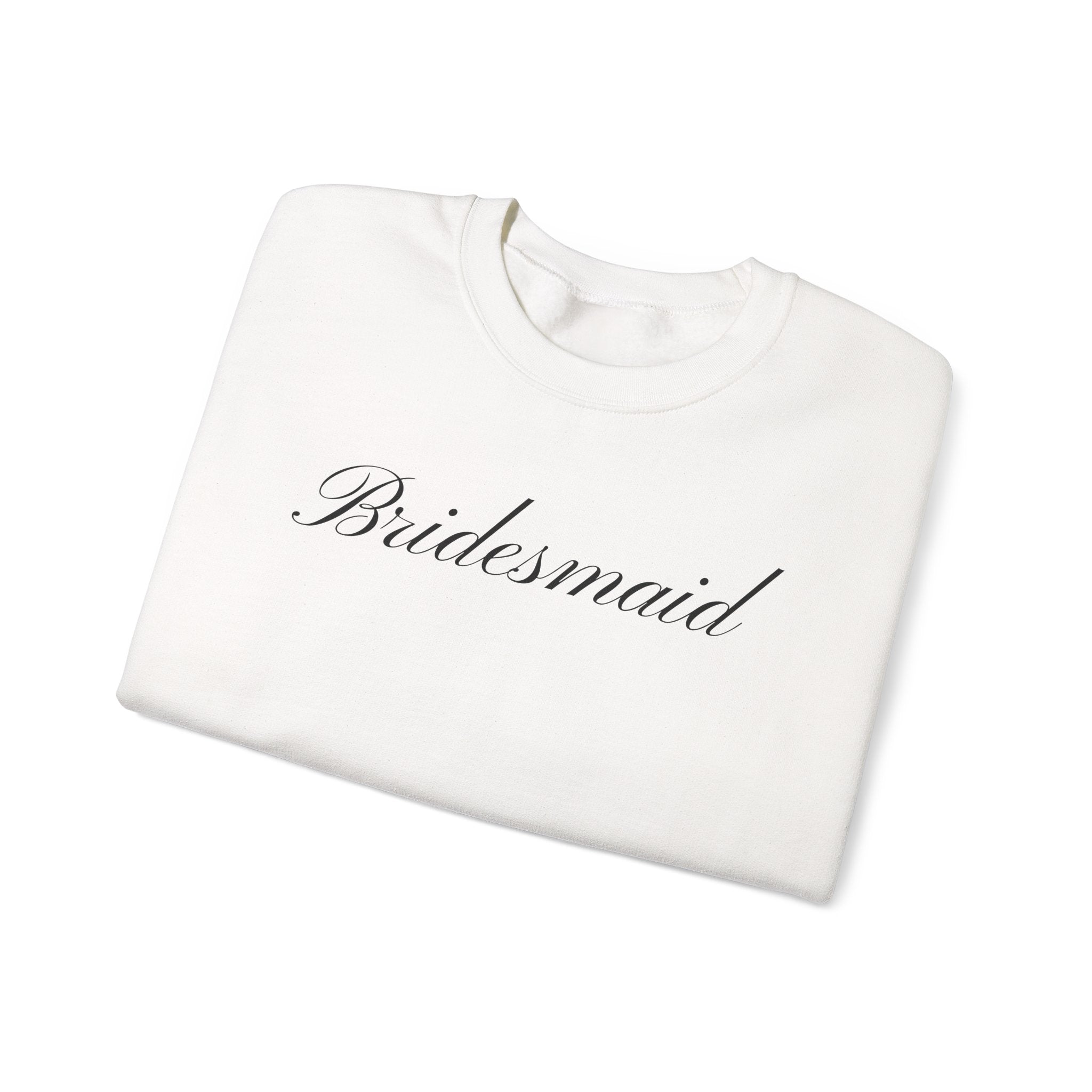 Bridesmaid Crewneck Sweatshirt - Elegant Script Bridal Party Pullover