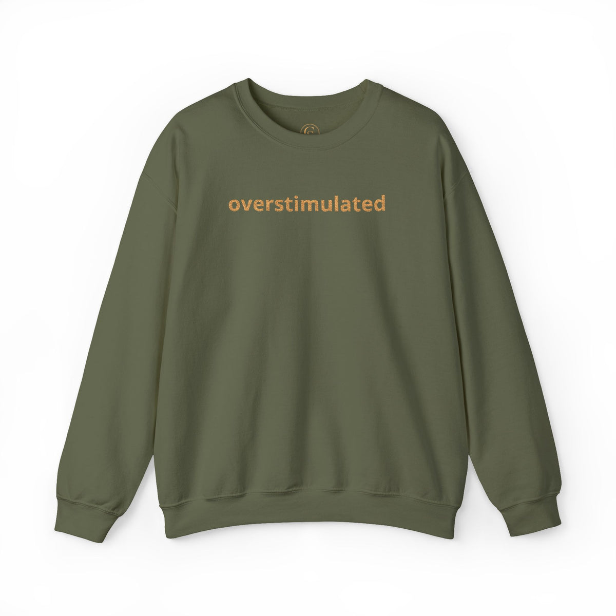 Embroidered overstimulated sweatshirt | minimalist text crewneck