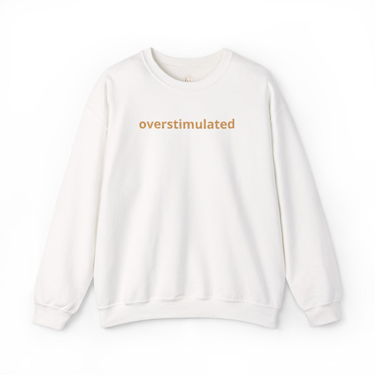 Embroidered overstimulated sweatshirt | minimalist text crewneck