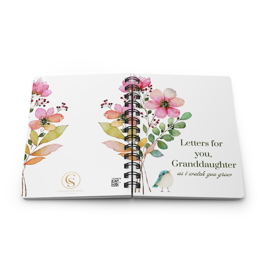 Letters for You, Granddaughter Spiral Journal — Keepsake Floral Memory Notebook