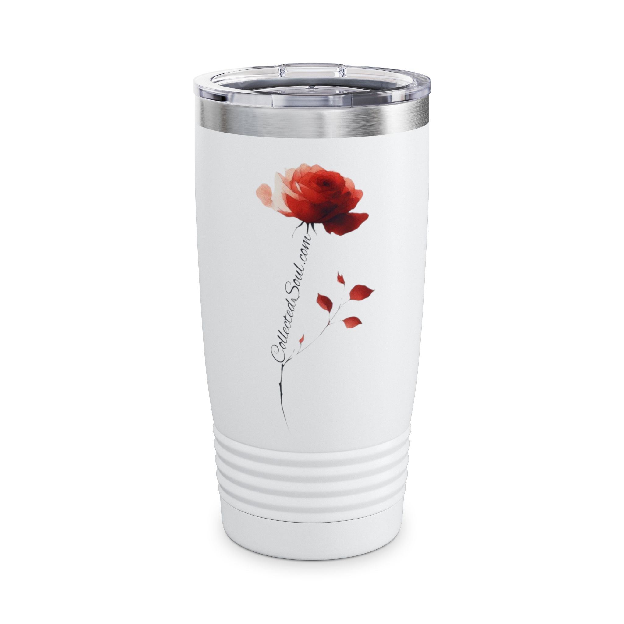20oz Floral Rose Tumbler - "get LOST" Inspirational Travel Drinkware