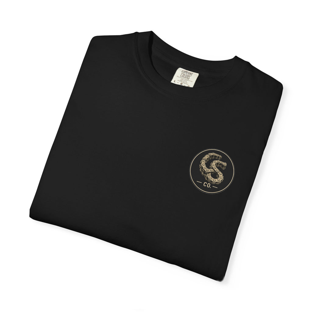 Alien Abduction Motorcycle T‑Shirt — Sci‑Fi Desert Rider Tee