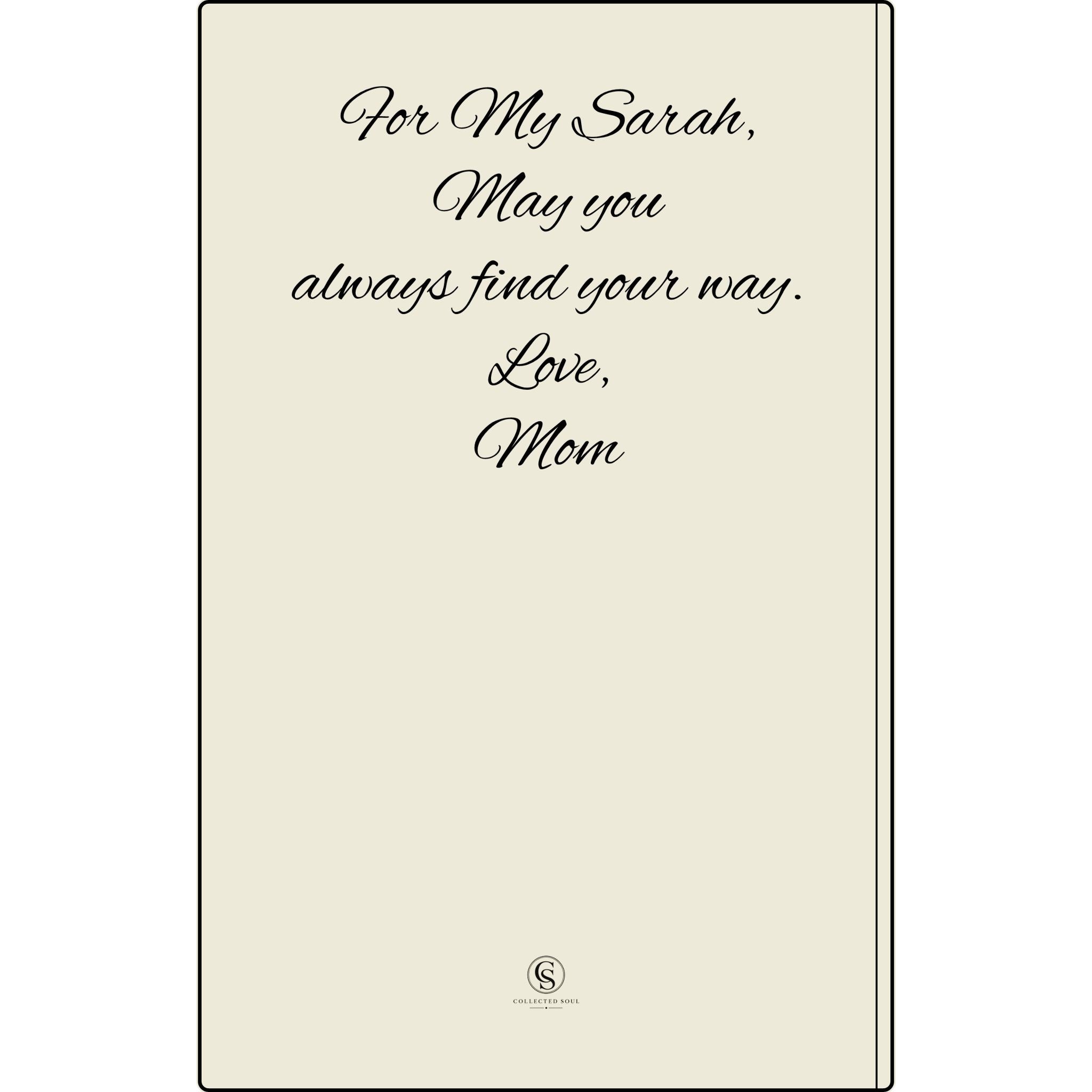 Engraved Vegan Leather Journal — "Quiet Moments & Reflection" Personalized Keepsake
