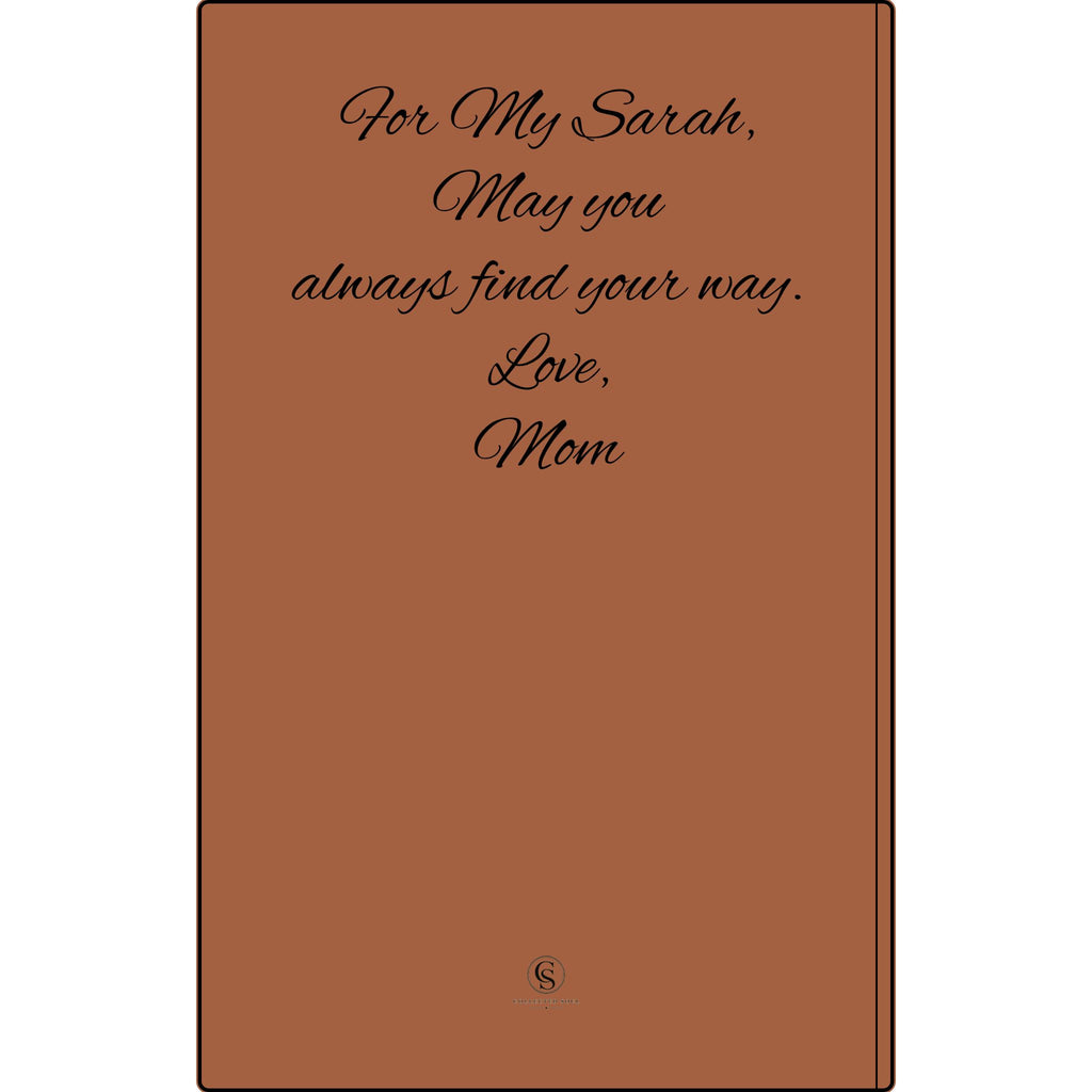 Engraved Vegan Leather Journal — "Quiet Moments & Reflection" Personalized Keepsake