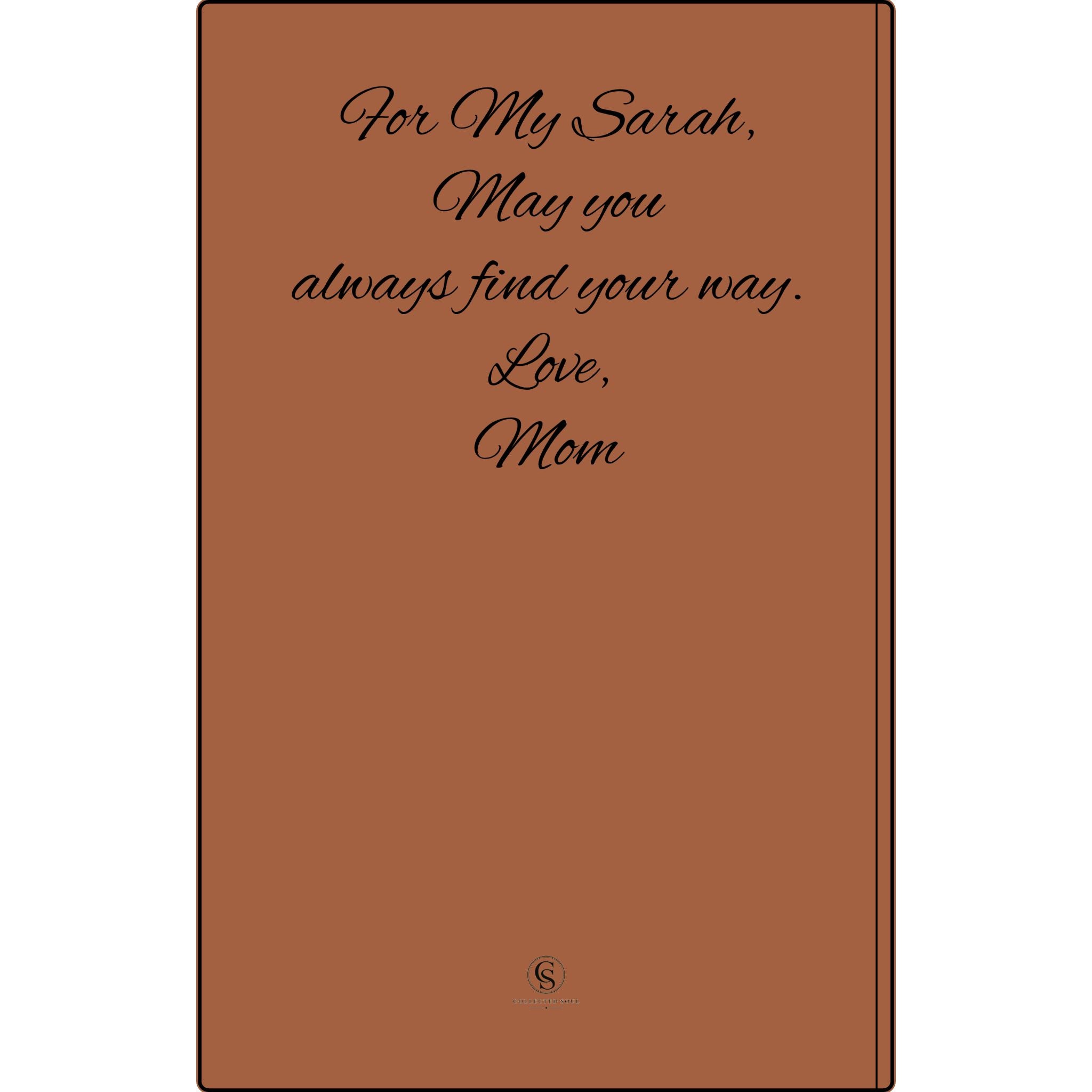 Engraved Vegan Leather Journal — "Quiet Moments & Reflection" Personalized Keepsake