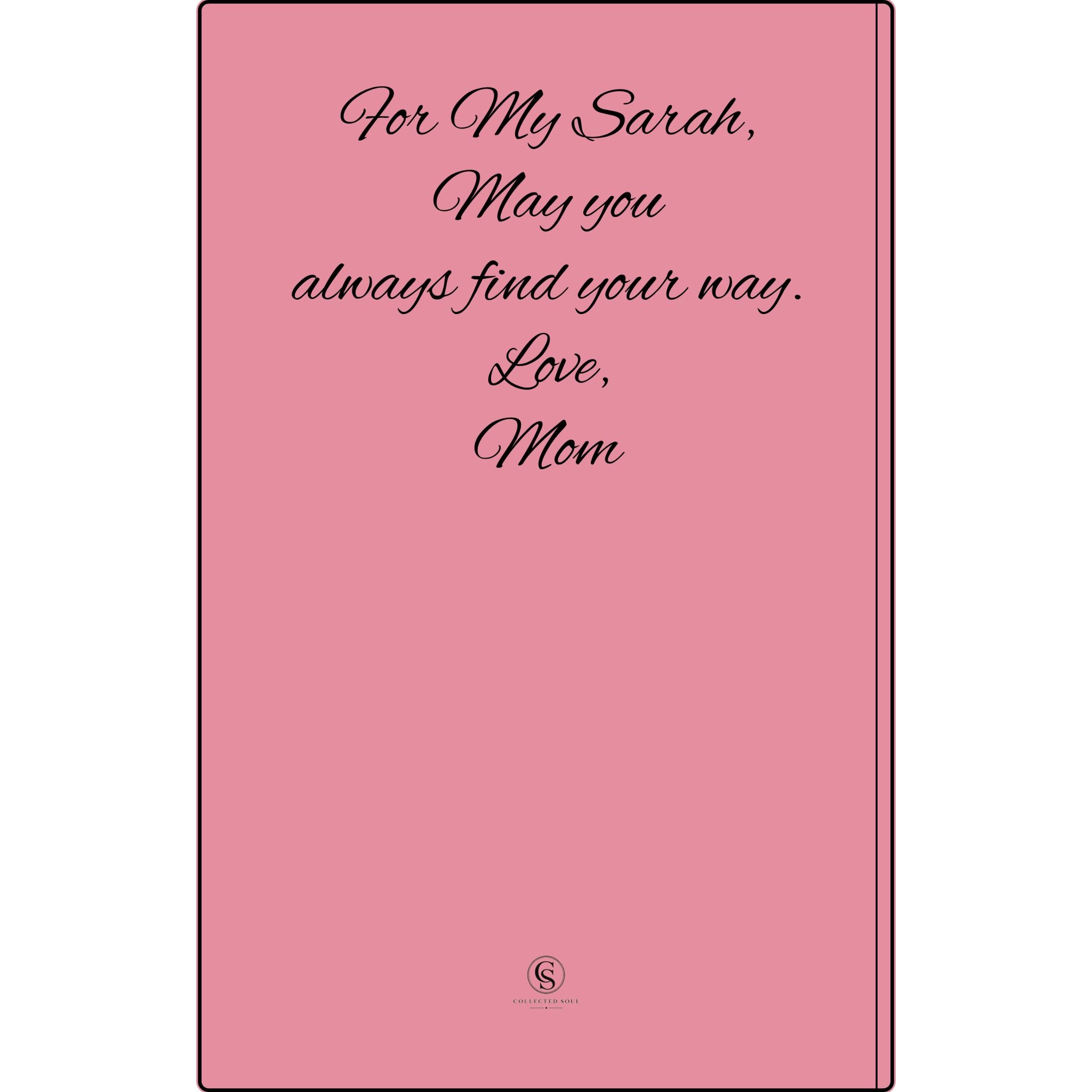 Engraved Vegan Leather Journal — "Quiet Moments & Reflection" Personalized Keepsake