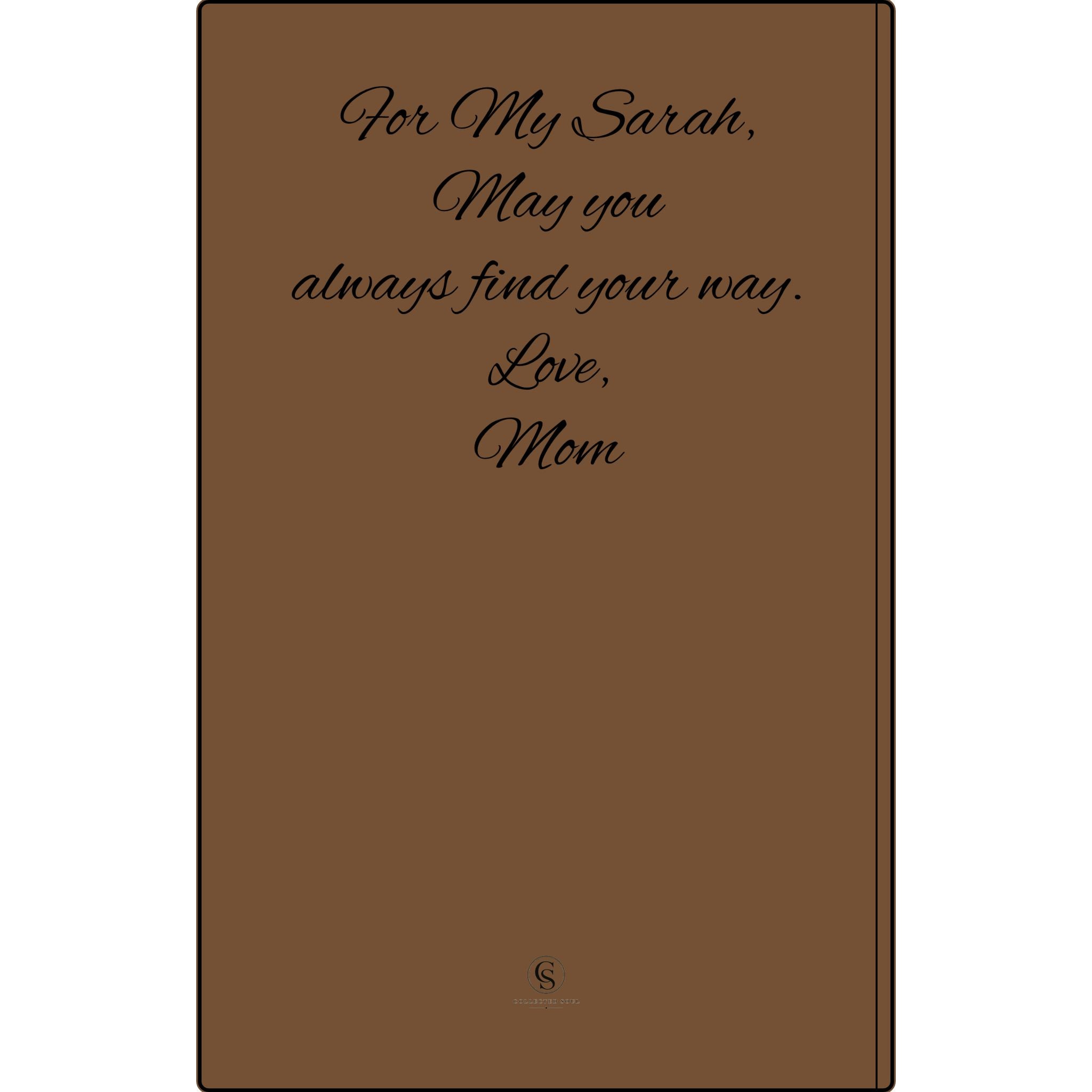 Engraved Vegan Leather Journal — "Quiet Moments & Reflection" Personalized Keepsake