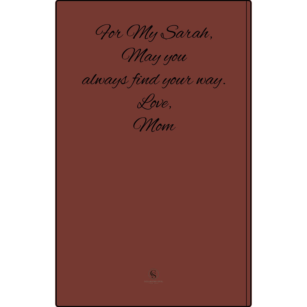Engraved Vegan Leather Journal — "Quiet Moments & Reflection" Personalized Keepsake