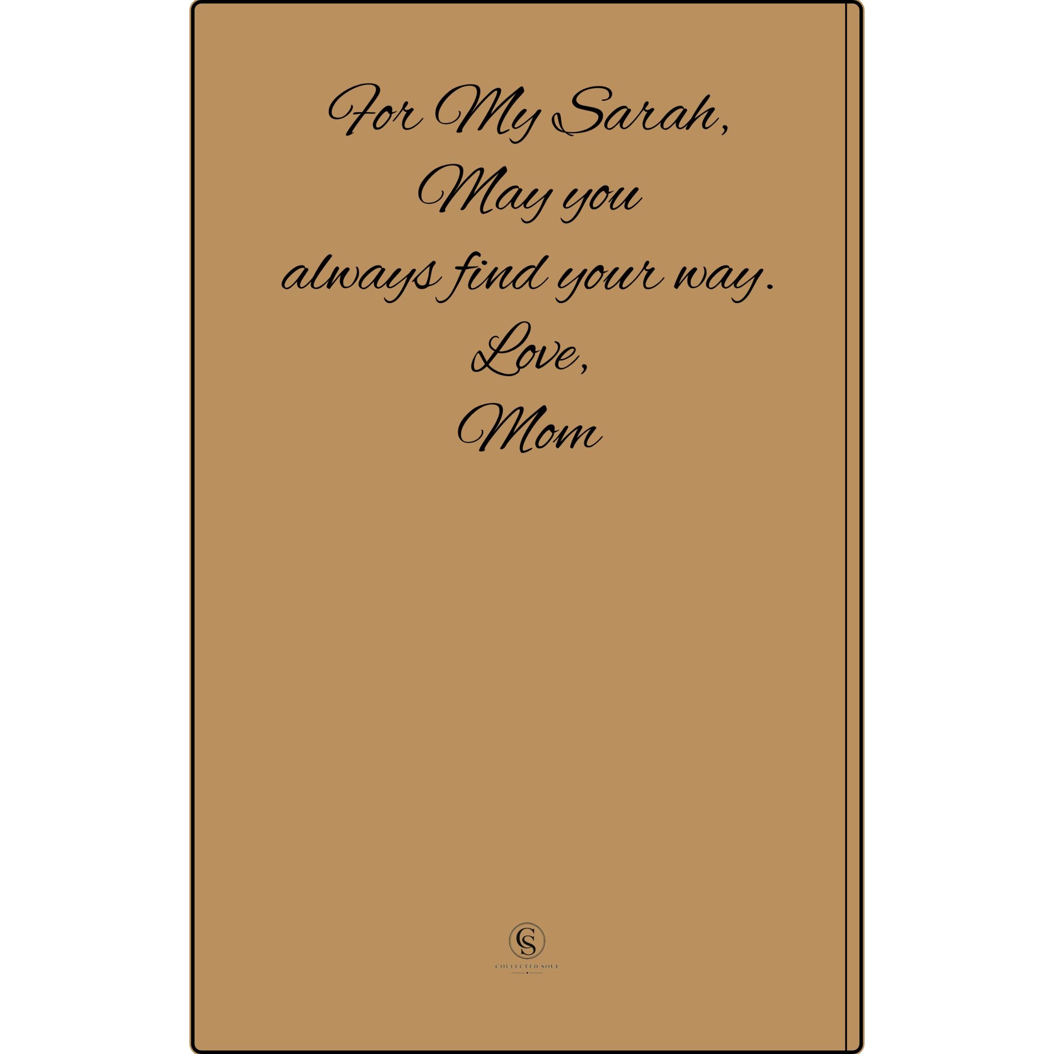 Engraved Vegan Leather Journal — "Quiet Moments & Reflection" Personalized Keepsake