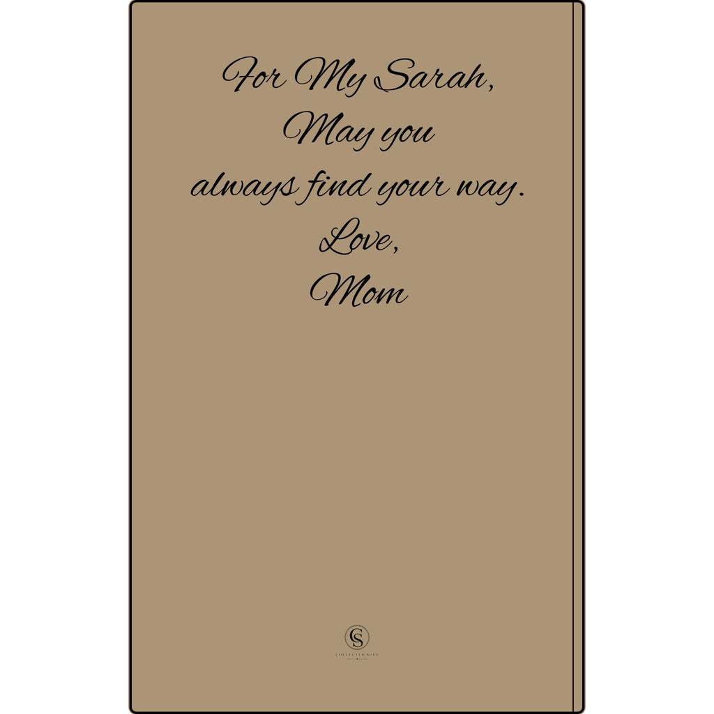 Engraved Vegan Leather Journal — "Quiet Moments & Reflection" Personalized Keepsake
