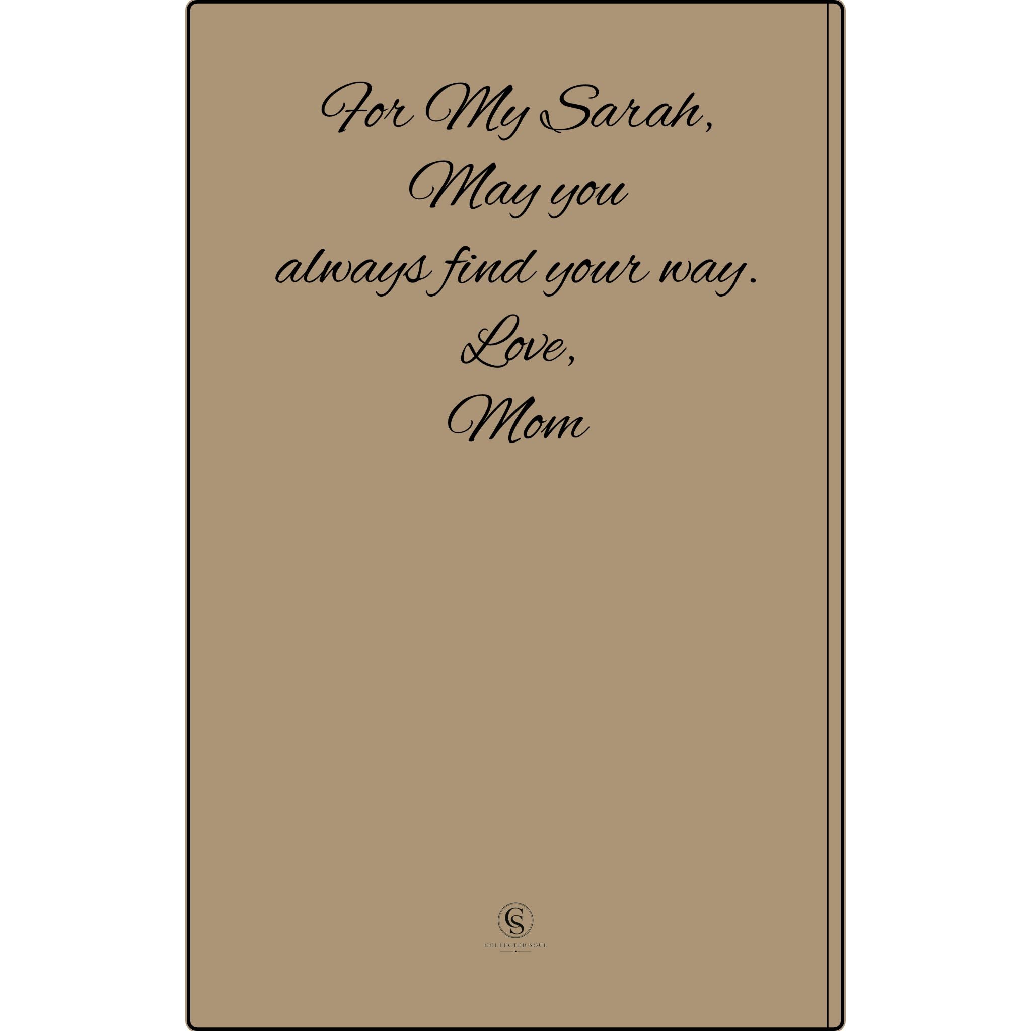 Engraved Vegan Leather Journal — "Quiet Moments & Reflection" Personalized Keepsake