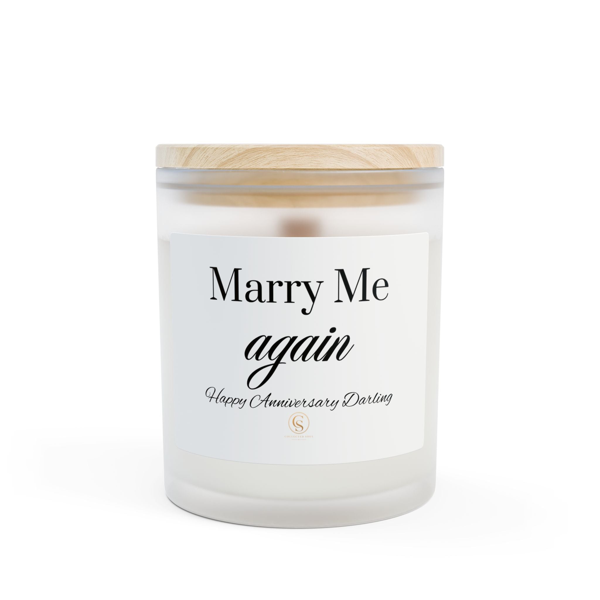 Marry Me Again Personalized Anniversary Scented Candle — 11oz Frosted Glass