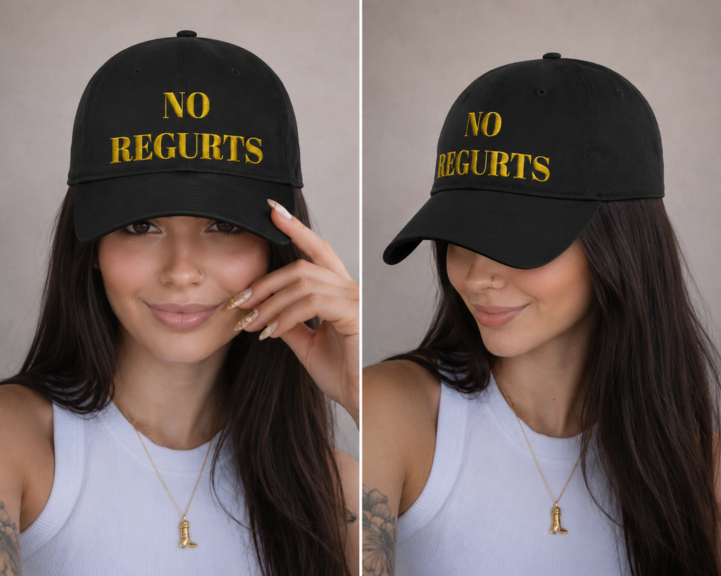 No Regurts Baseball Cap — Funny Low Profile Hat