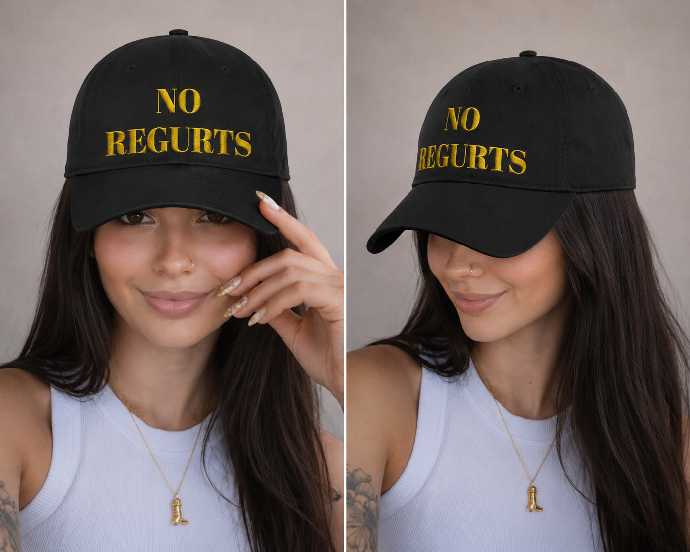 No Regurts Baseball Cap — Funny Low Profile Hat