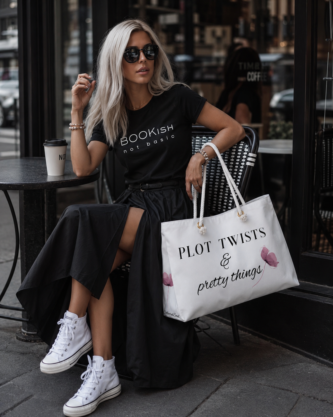 Weekender Bag — "Plot Twists & Pretty Things" Floral Travel Tote