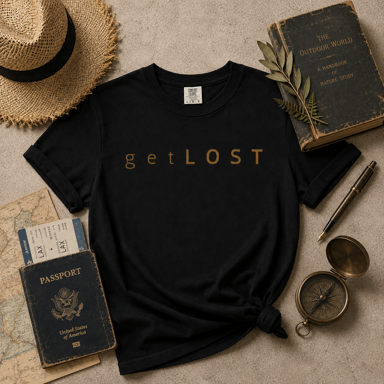 Get Lost T-Shirt — Minimalist Black Graphic Tee