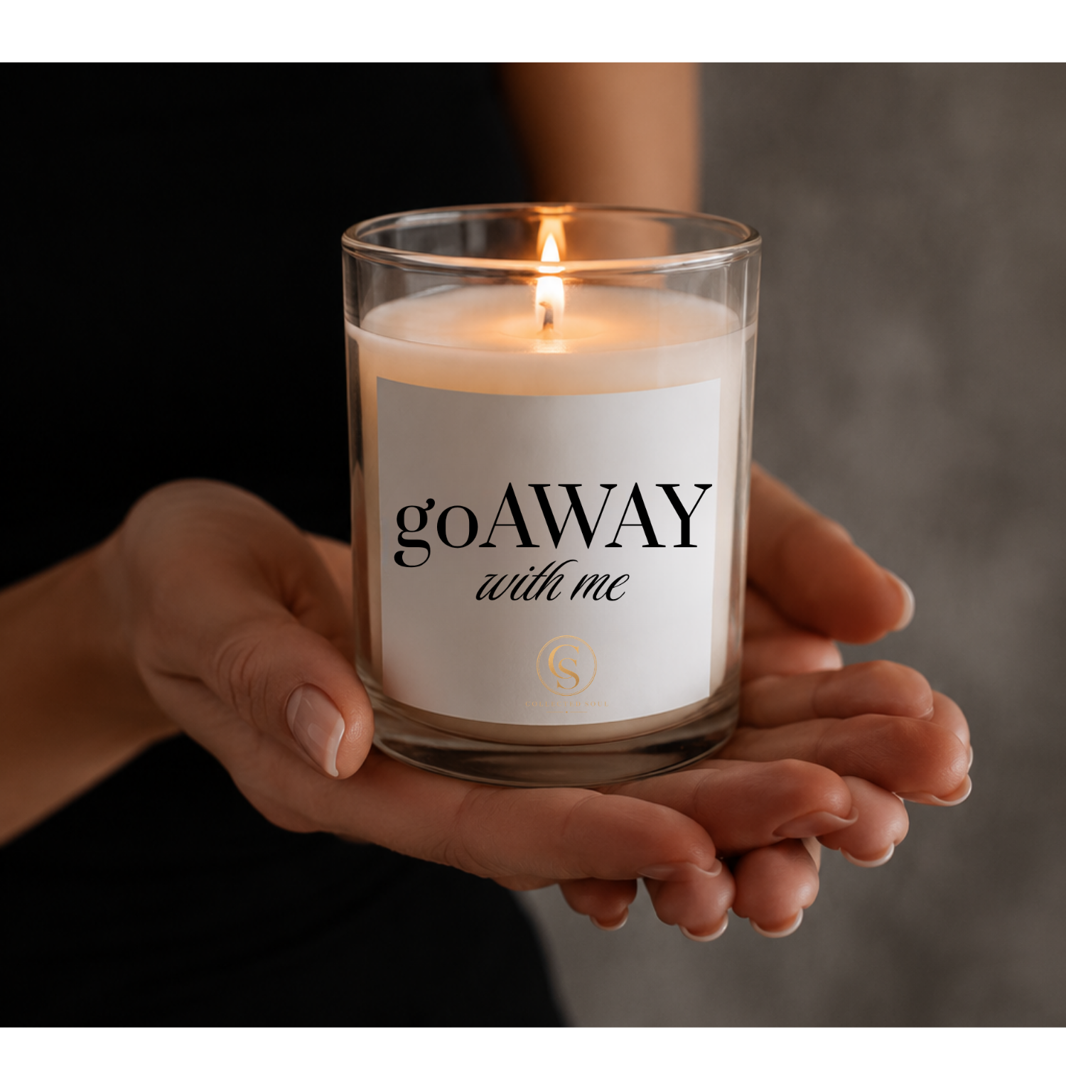 “goAWAY with me” Frosted Glass Scented Candle — 11oz