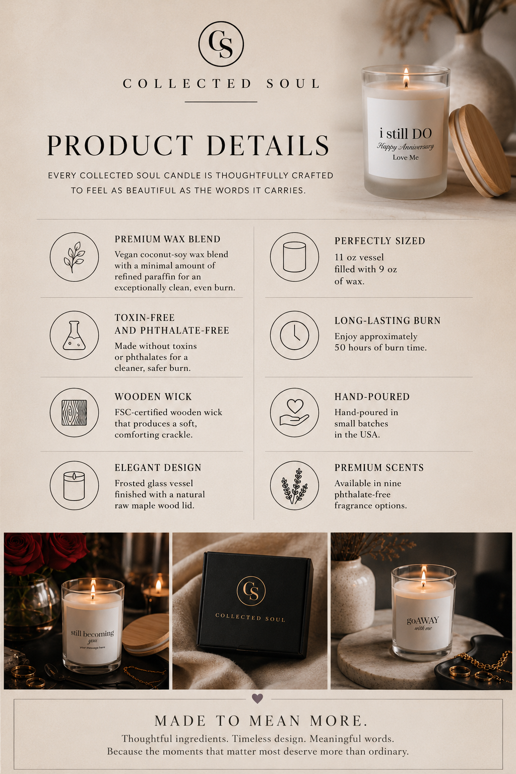 “goAWAY with me” Frosted Glass Scented Candle — 11oz