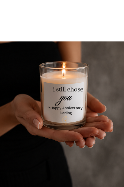 Anniversary Candle — "I Still Chose You" Frosted Glass 11oz