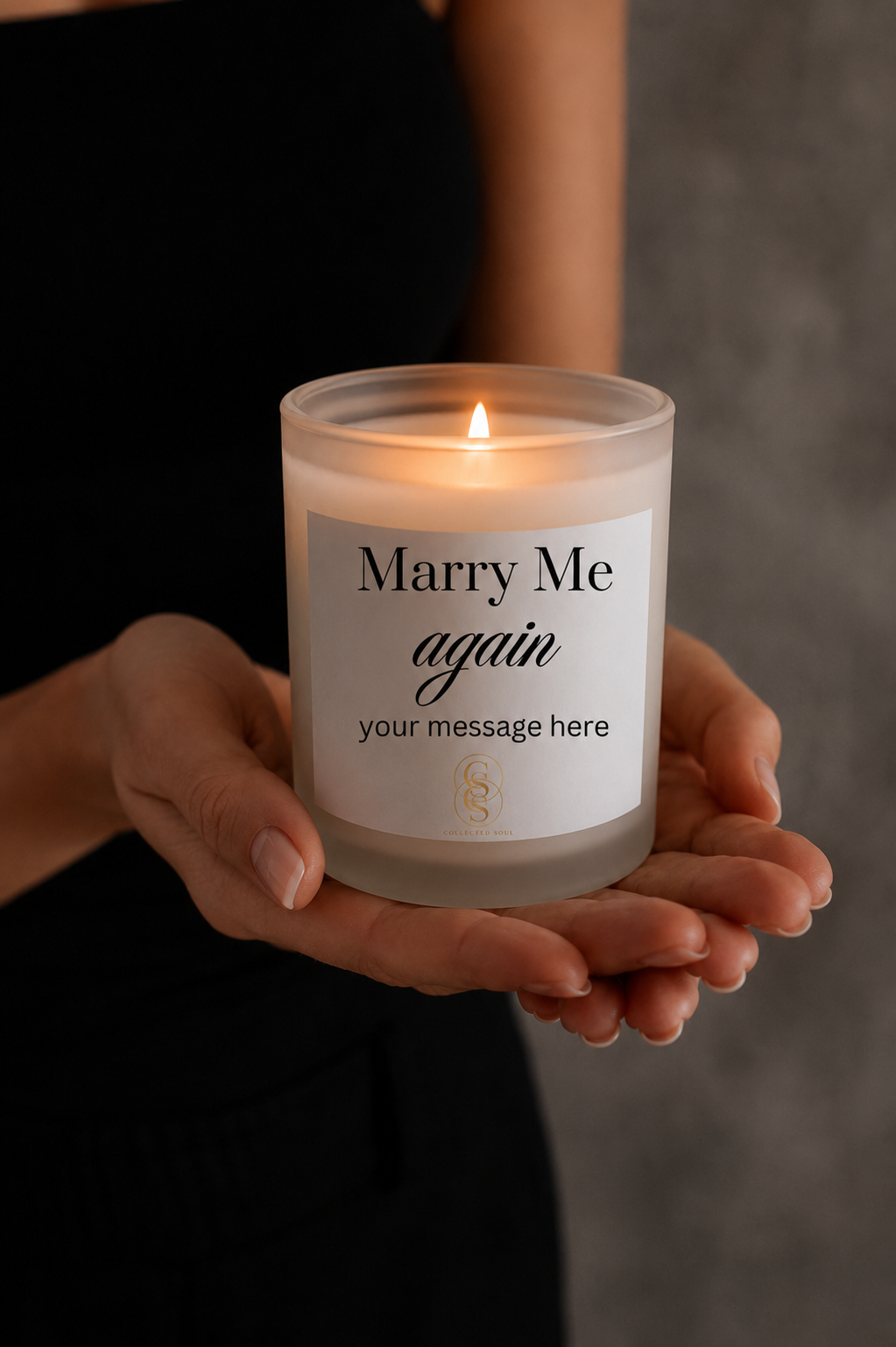 Marry Me Again Personalized Anniversary Scented Candle — 11oz Frosted Glass