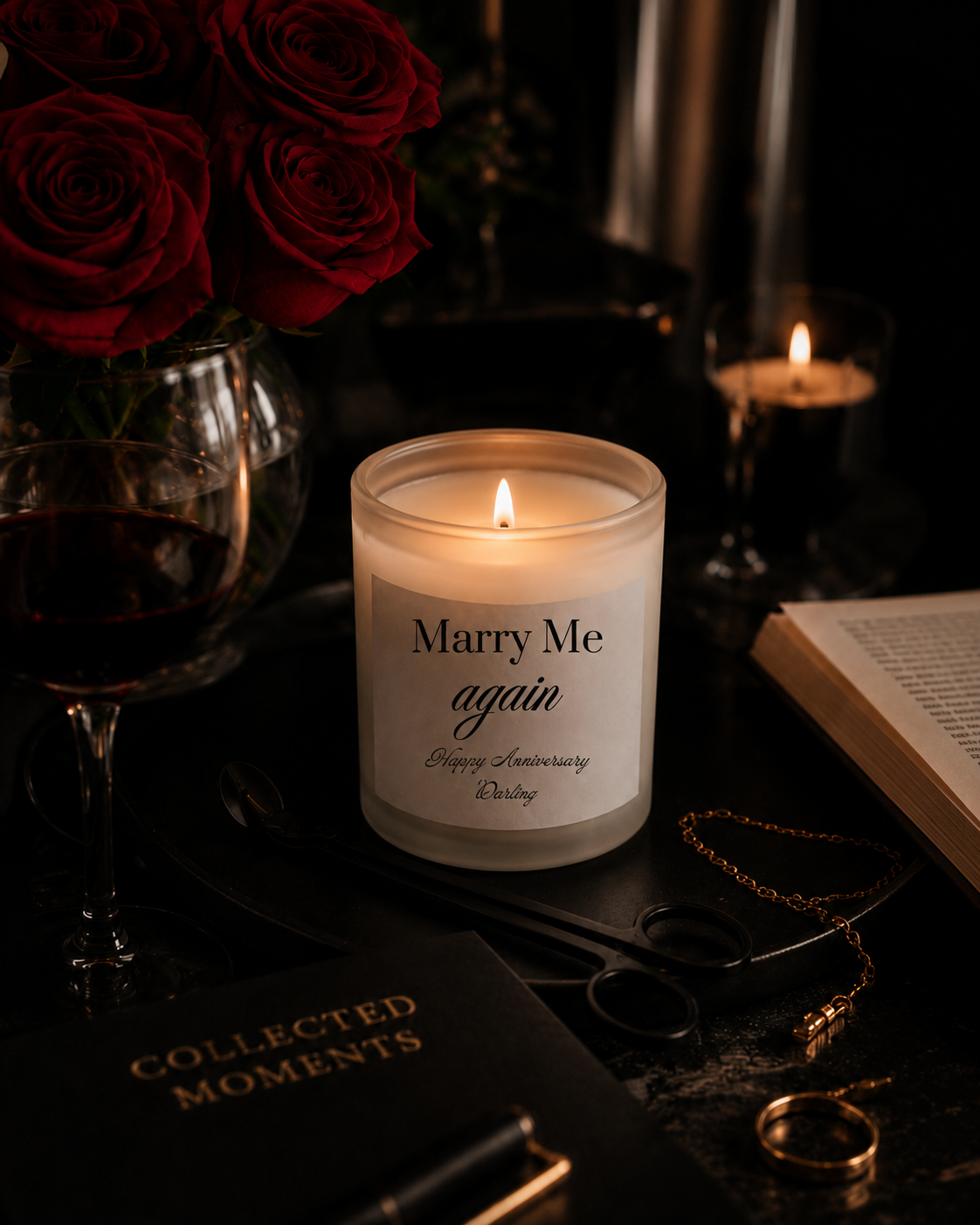 Marry Me Again Personalized Anniversary Scented Candle — 11oz Frosted Glass