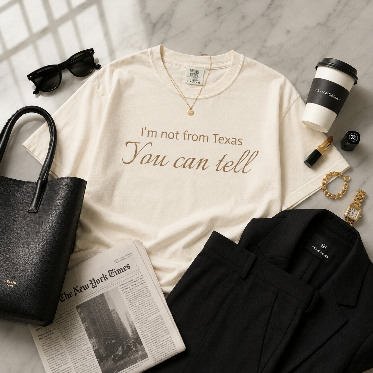 I'm Not From Texas, You Can Tell — Garment-Dyed Graphic Tee