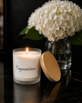 Congratulations! Frosted Glass Candle | 11oz Wood Wick Candle