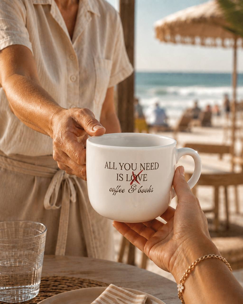 All You Need Is Coffee & Books Latte Mug – 25oz Ceramic