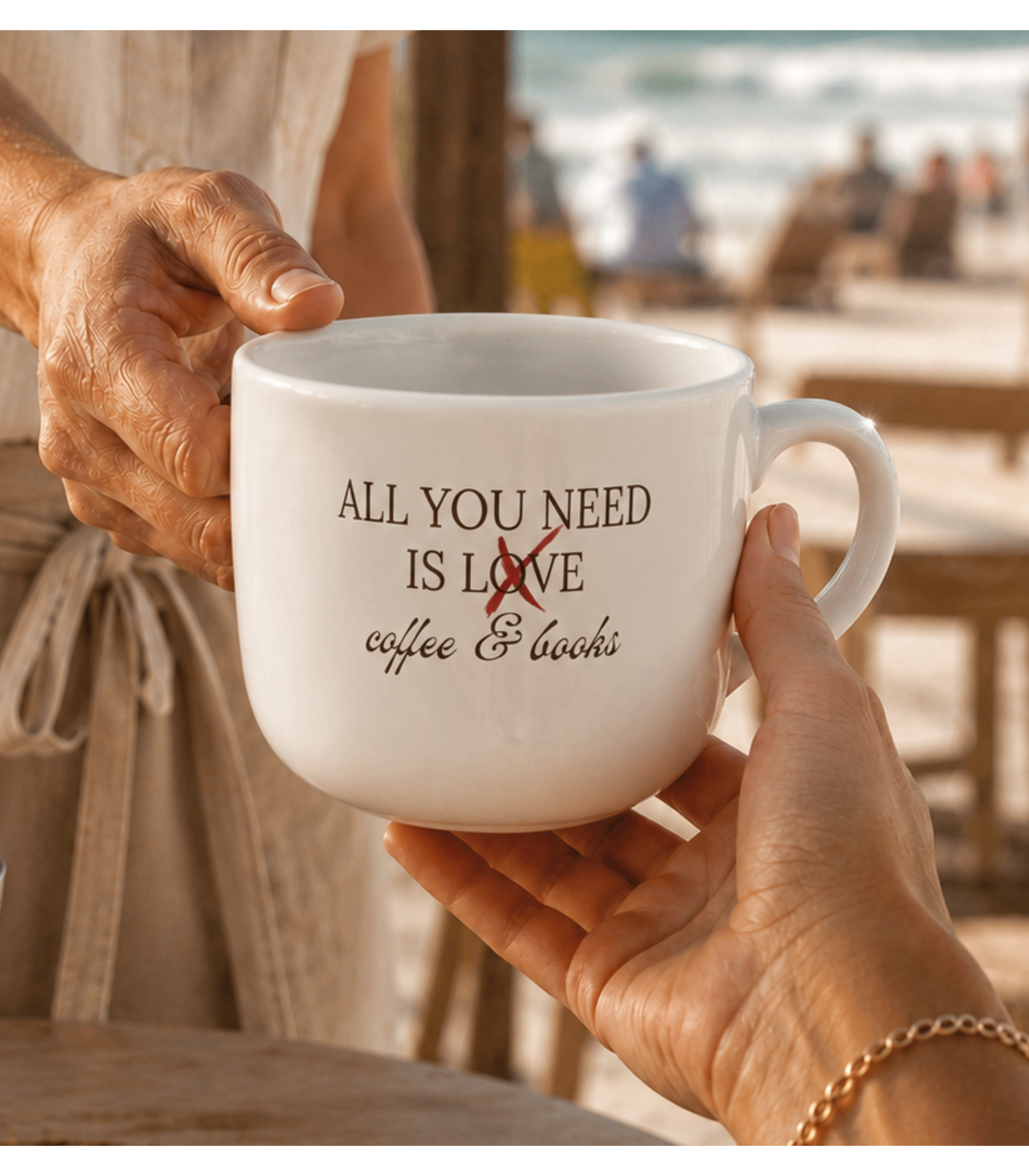 All You Need Is Coffee & Books Latte Mug – 25oz Ceramic